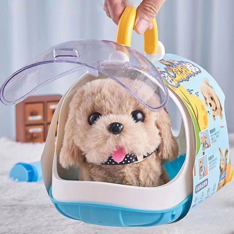 Novo brinquedo eletrônico para cães de estimação, brinquedo interativo para caminhada, boneca de pelúcia, brinquedo vibratório, movimento automático, filhote de cachorro elétrico, presente para bebês e crianças