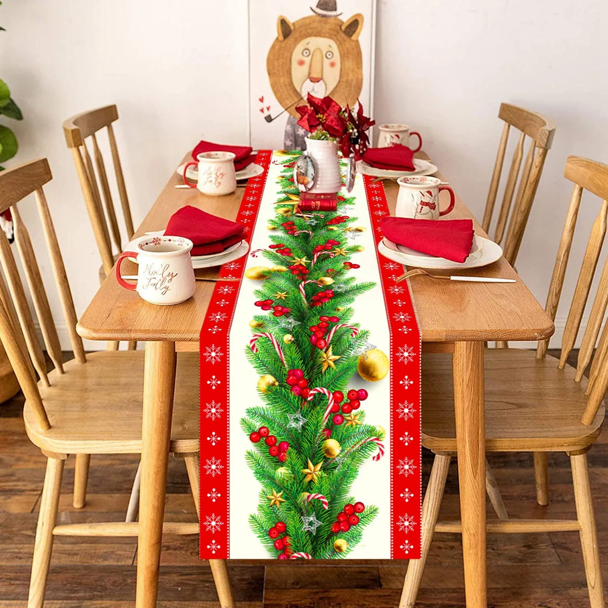 Natal papai noel corredor de mesa navidad natal noel árvore boneco de neve bandeira de mesa feliz natal decoração para casa 2025 ano novo 2026