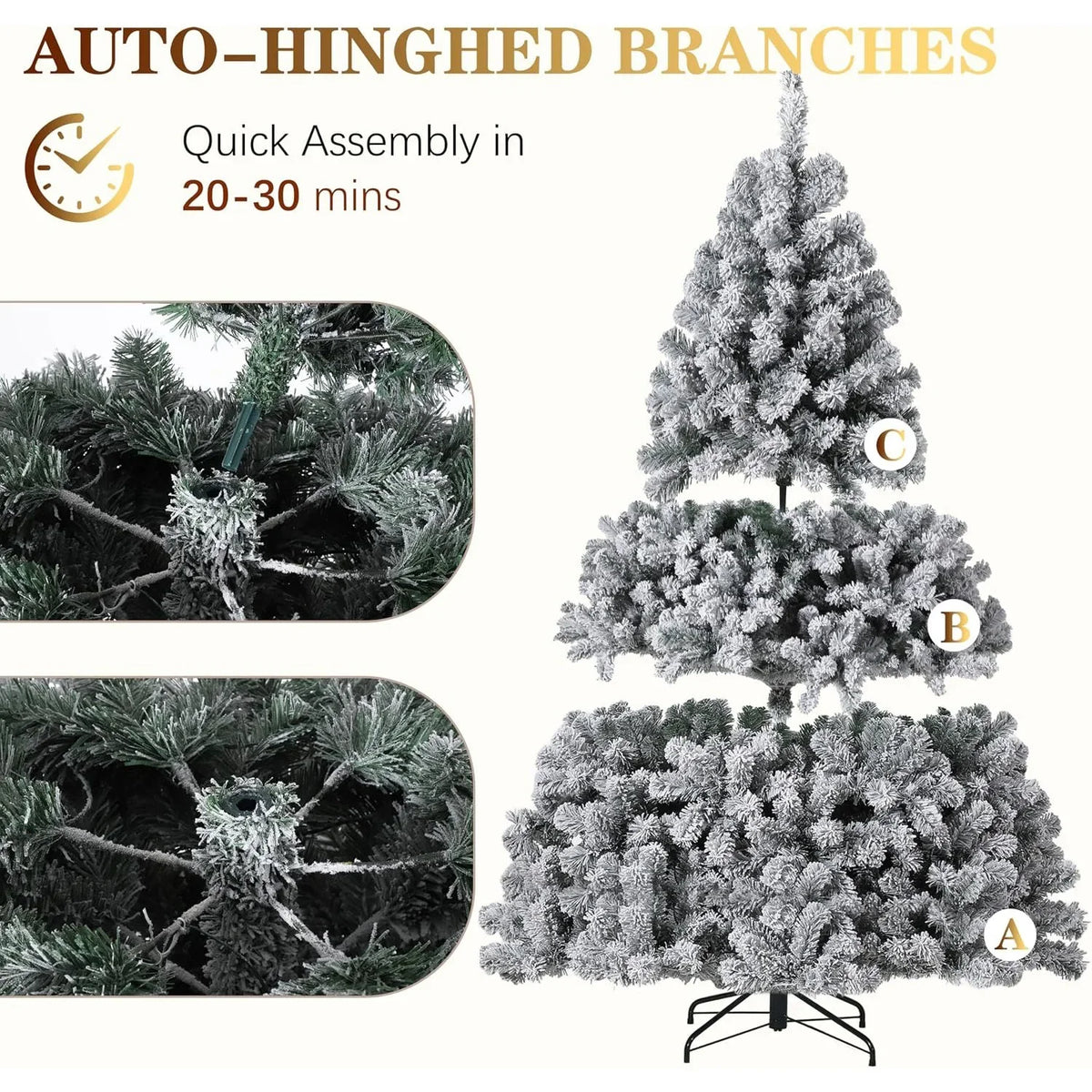 Árvore de Natal artificial com iluminação pré-instalada, em formato de cedro, com base estável, para decoração de interiores
