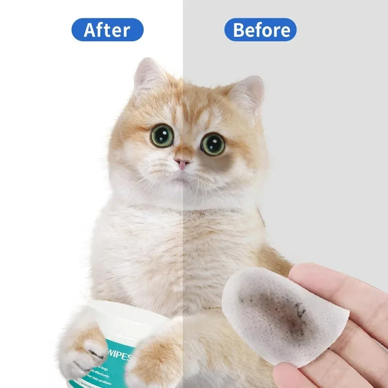 Produtos de limpeza para animais de estimação, toalhetes para remover marcas de rasgo, limpeza de tecidos molhados, limpeza de olhos de gato, remoção de marcas de rasgo e limpeza de animais de estimação