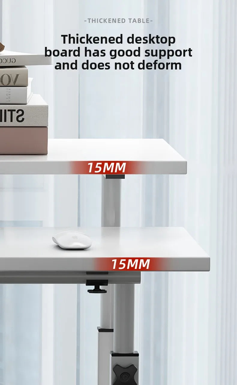 Mesa de computador móvel moderna, mesa de escrita elevatória, mesa de pé dobrável, mesa de cabeceira para quarto, mesa pequena individual, durável.