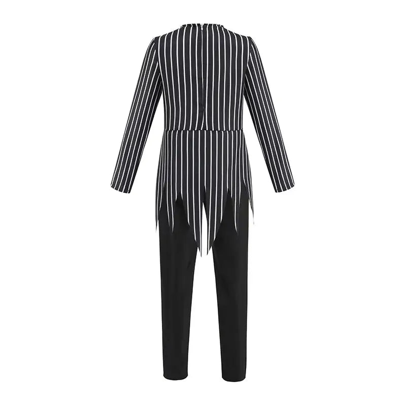 Fantasia infantil de Jack Skellington, fantasia de pesadelo antes do natal, roupa listrada para meninos, conjunto de fantasia para festa de Halloween