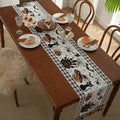 Decoração de Halloween: Caminho de Mesa de Ação de Graças com Abóboras, Toalha de Mesa Jacquard Tingida em Fio com Borda de Borlas, Capa de Mesa, Decoração para Casa