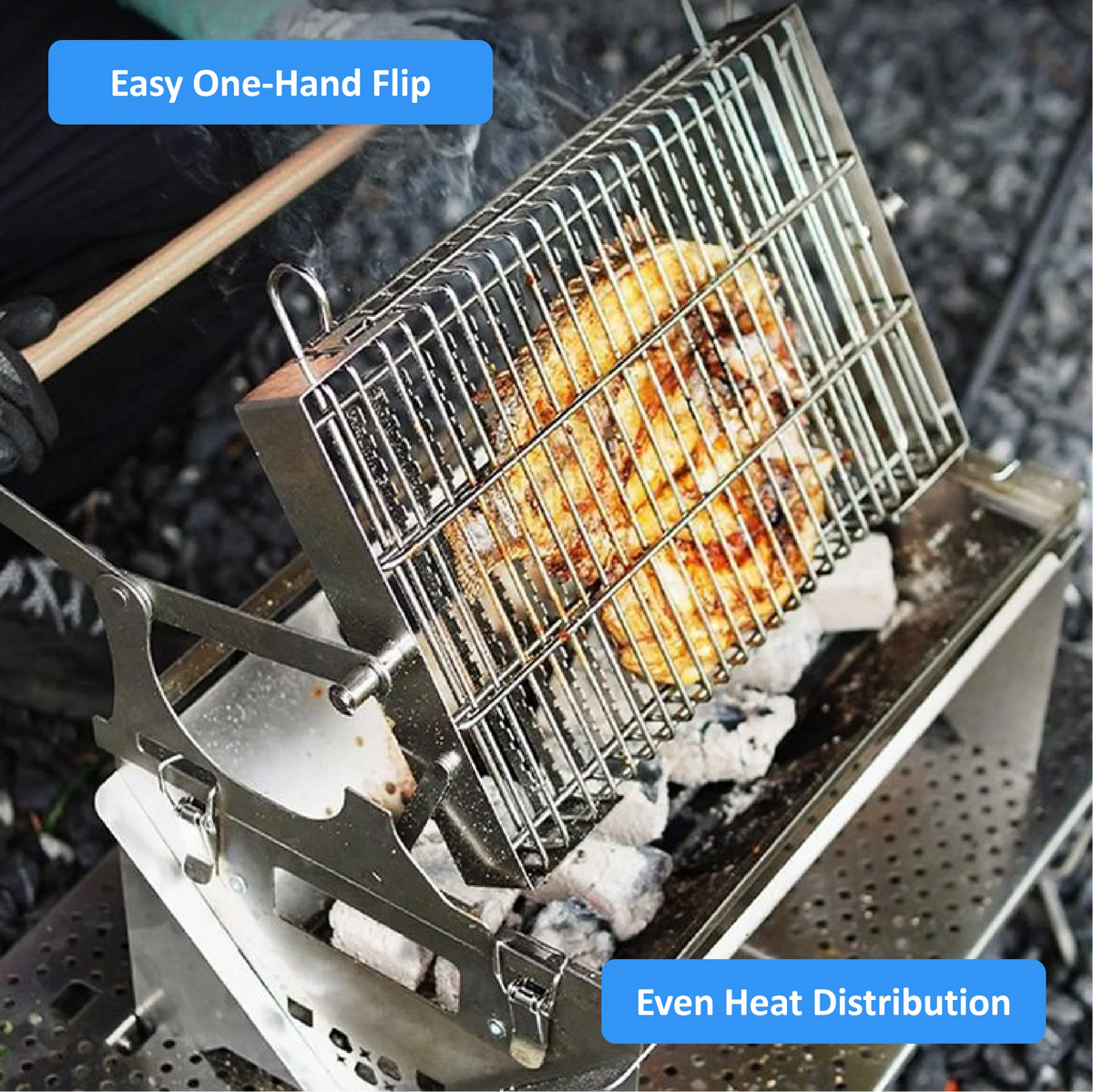 Flip churrasqueira a carvão doméstico ao ar livre destacável grade de malha rotativa kipengrill electrisch