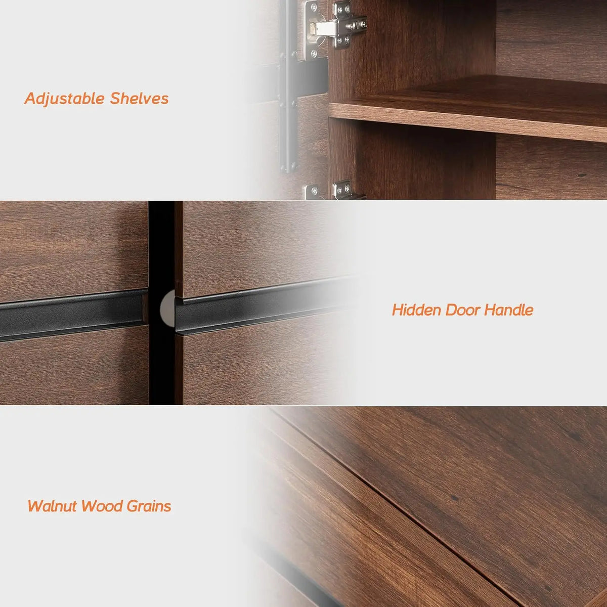 Suporte de TV Moderno para TVs de 50-75 Polegadas, Centro de Entretenimento em Madeira com Armários de Armazenamento de Base Metálica, Console de TV Multimídia, Personalizável