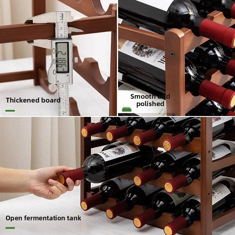Suporte para Vinho Vermelho Decorativo para Casa, Expositor de Vinho em Grade, Suporte Criativo para Garrafas de Vinho para Mesa, Armário de Vinho Simples, Armazenamento Montável