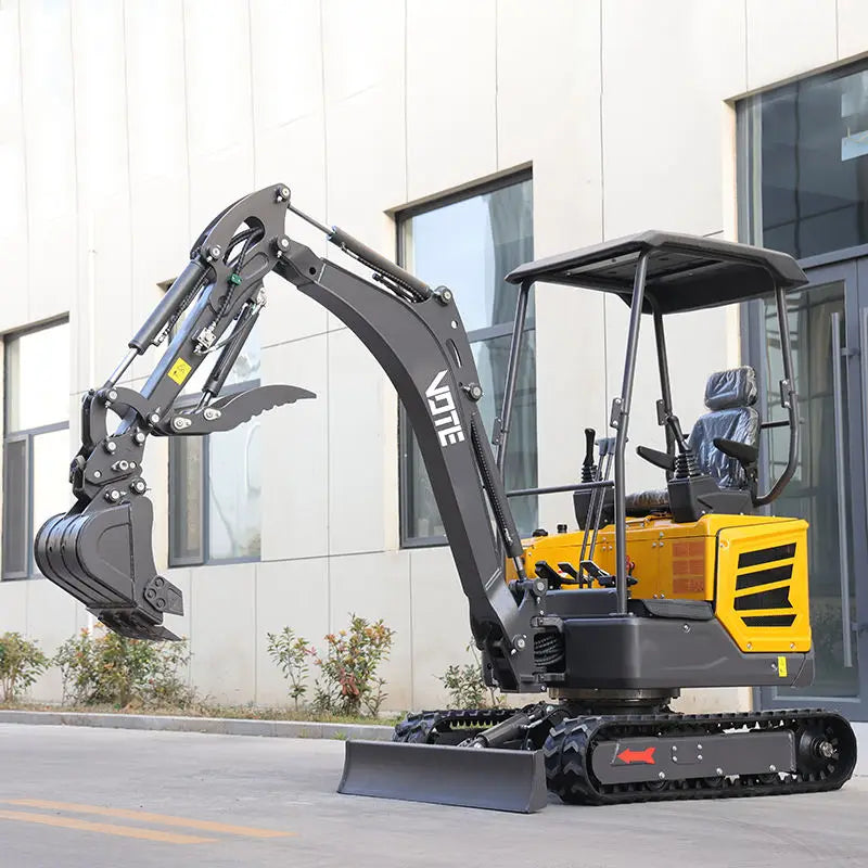 Mini Escavadeira de Cabine Fechada de 2 Toneladas, Escavadeira Hidráulica de Esteiras CE Euro5 com Acessórios para Agricultura, Jardinagem e Paisagismo