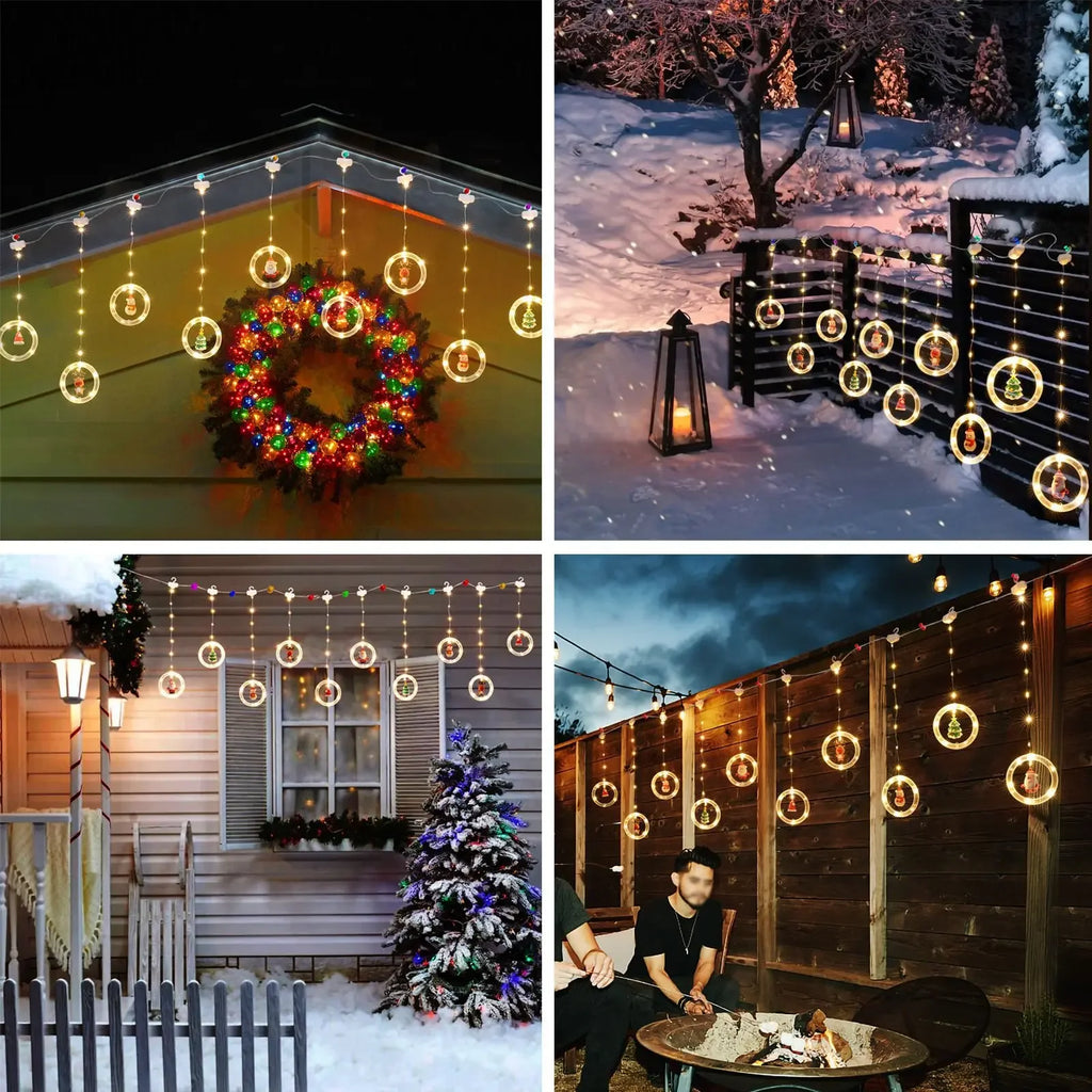 Natal LED Strip Lights para decoração do quarto, lâmpada guirlanda, plugue USB, quarto, sala de estar, janela