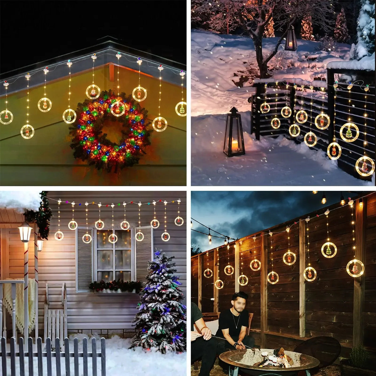 Natal LED Strip Lights para decoração do quarto, lâmpada guirlanda, plugue USB, quarto, sala de estar, janela