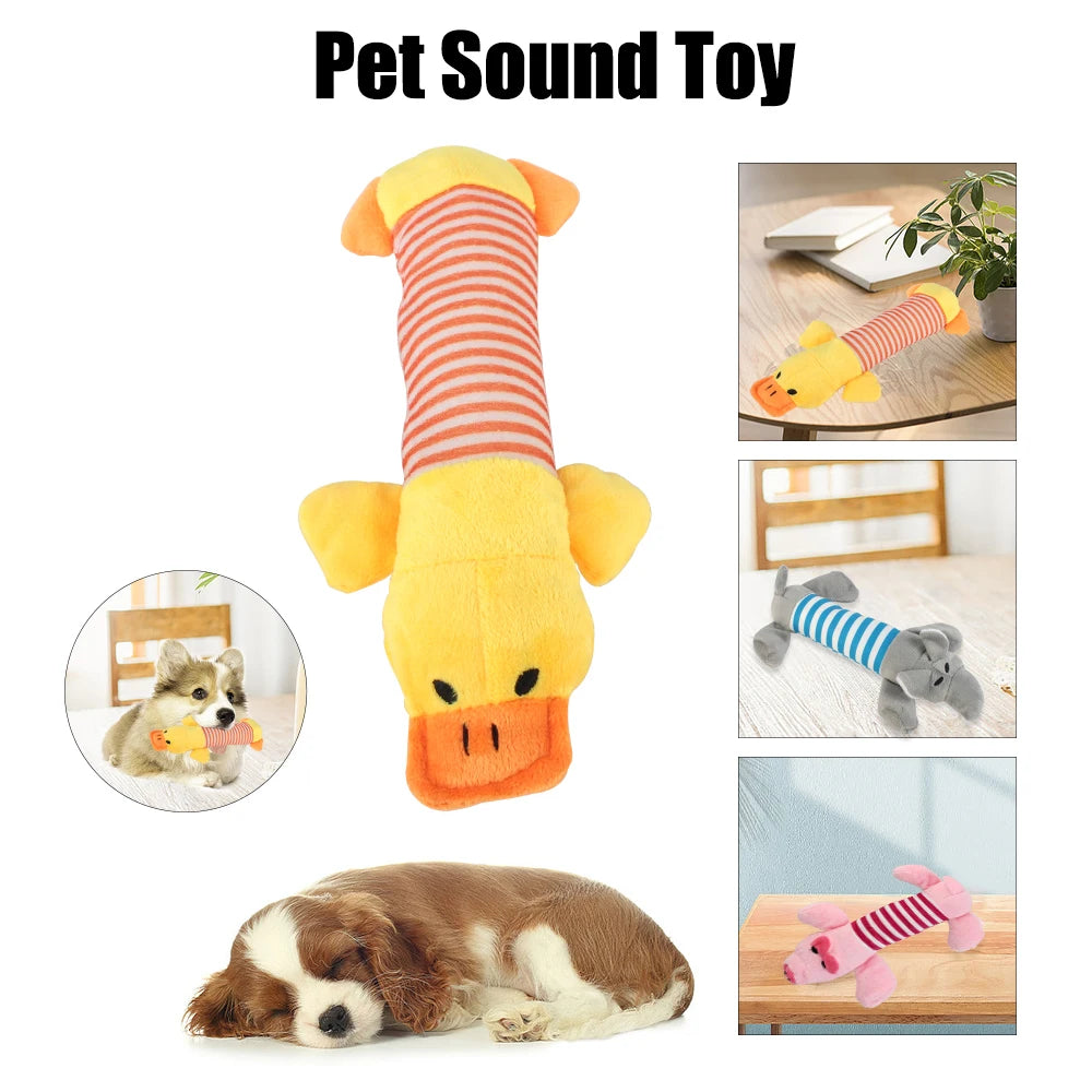 Apto para todos os animais de estimação cão gato velo brinquedos popular rangido mastigar som bonecas elefante pato porco animal de estimação engraçado brinquedos de pelúcia