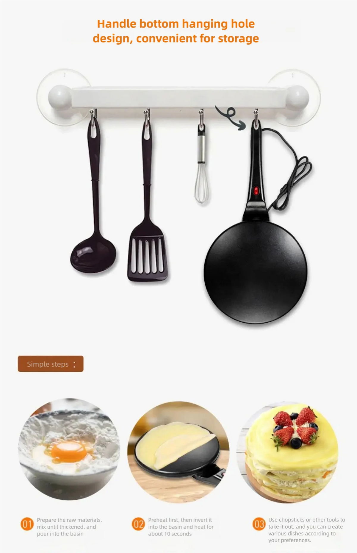 Máquina de waffle elétrica TINSOL, máquina de fazer bolos, máquina de assar pizza para o café da manhã, chapa para panquecas, frigideira antiaderente, frigideira para rolinhos primavera.