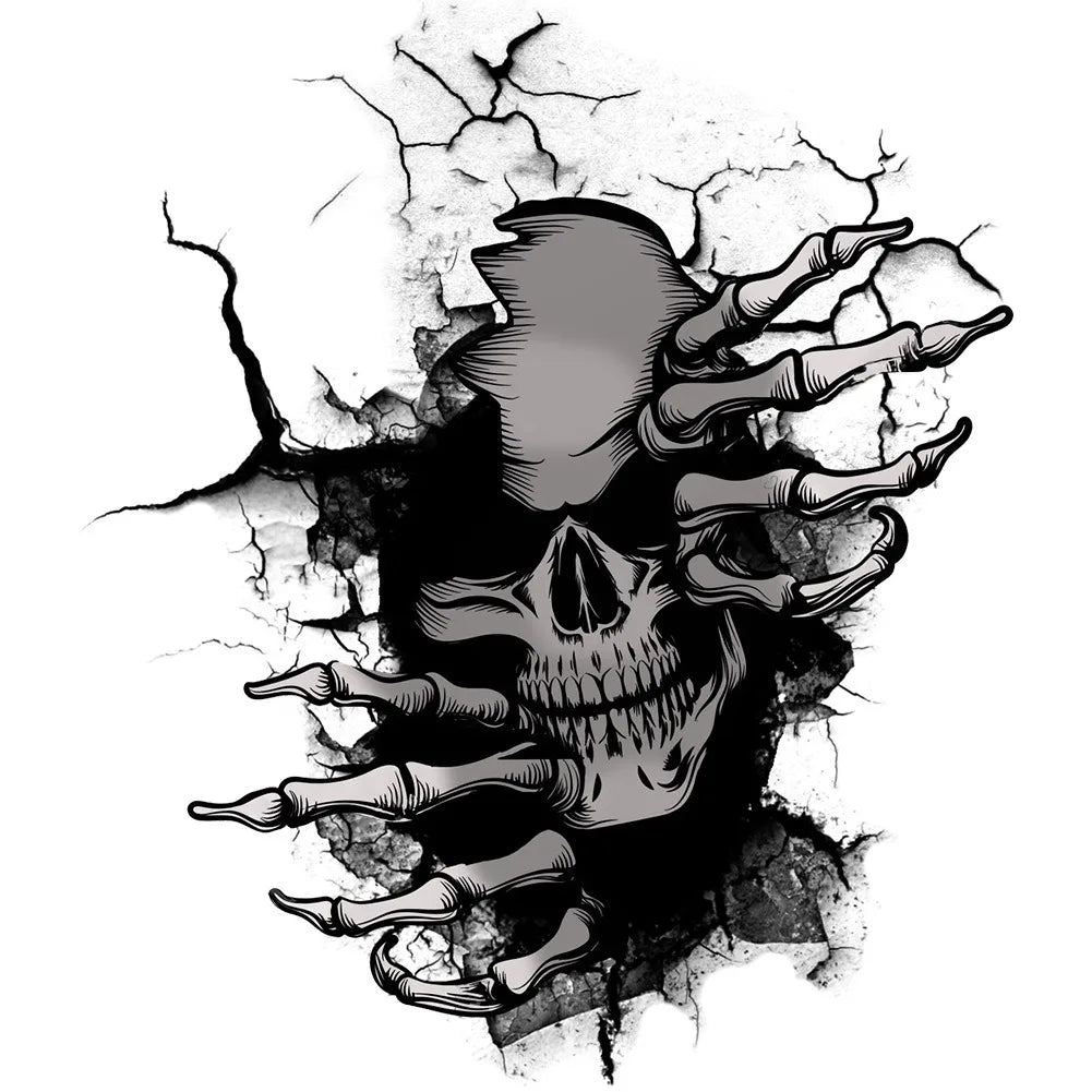 Adesivos de parede de esqueleto de Halloween, decoração divertida de casa para sala de estar e quarto