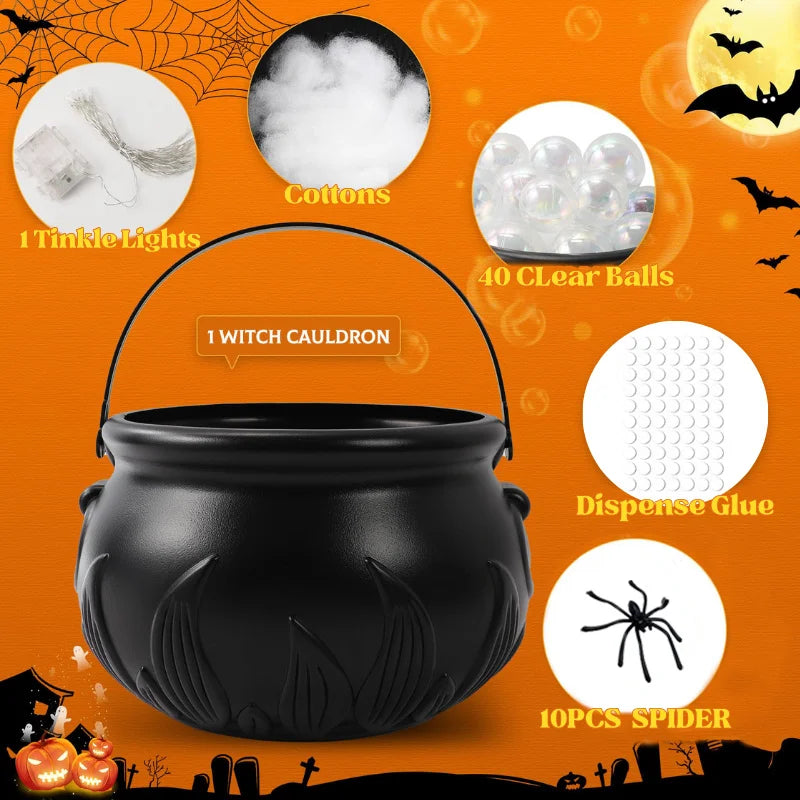 Halloween decoração interior diy bolha bruxa caldeirão conjunto grande tigela de plástico preto para festa assustadora decoração casa mesa cozinha