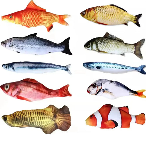 20cm gato favor peixe brinquedo de pelúcia travesseiro simulação peixe gato brinquedo animal de estimação treinamento interativo mastigar brinquedo suprimentos para animais de estimação Kasa & Pet