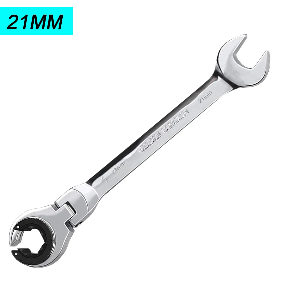 1 chave de catraca de cabeça flexível aberta dos pces, chave de catraca métrica com 72 dentes, chave de catraca de tubulação de aço cromo vanádio Kasa & Pet