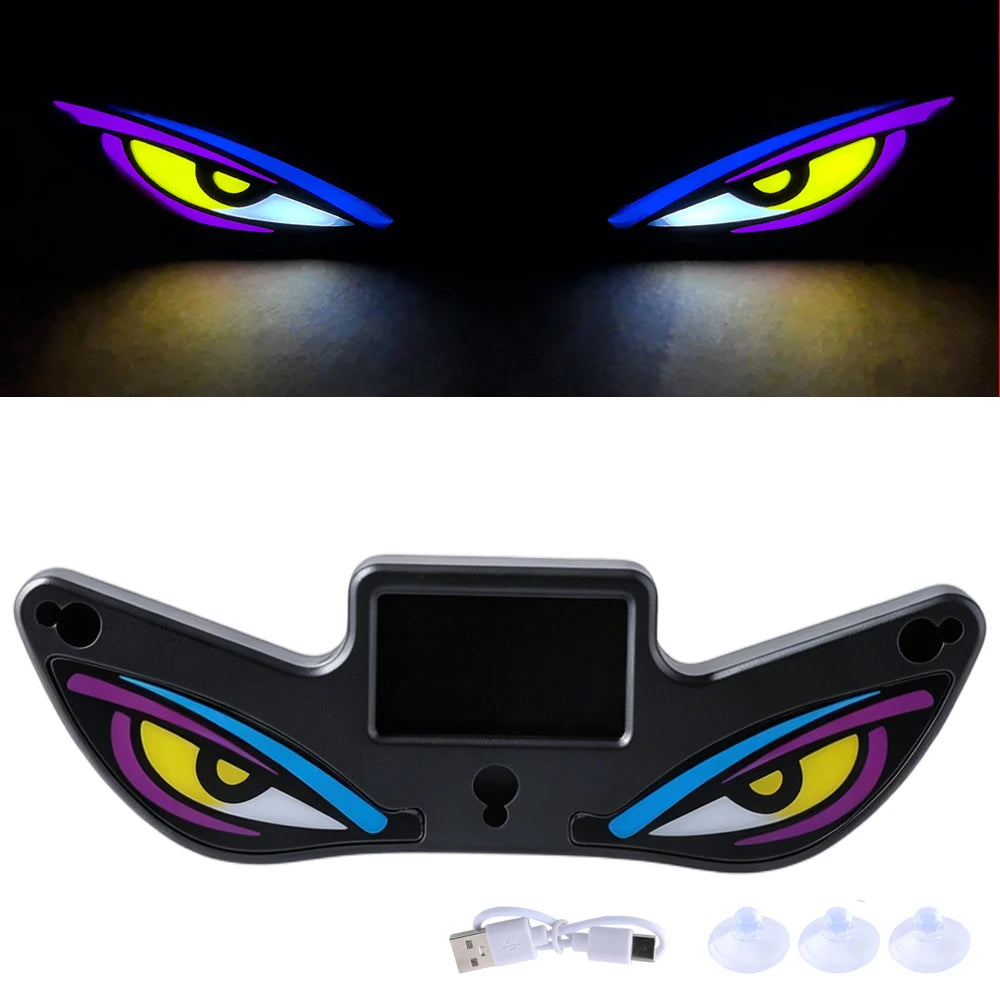 2026Solar LED Devil Eyes Windshield Warning Flashing Signal Indicator Car LED Ambient Lights with Suction Cup for Auto Window