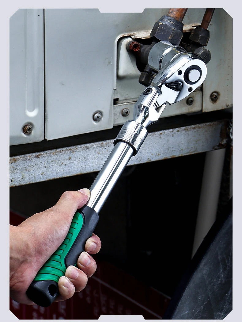 Chave de catraca padrão de unidade de soquete, chave de soquete telescópica extensível flexível de 1/2 dentes de 1/4,3/8,1/2 Polegada