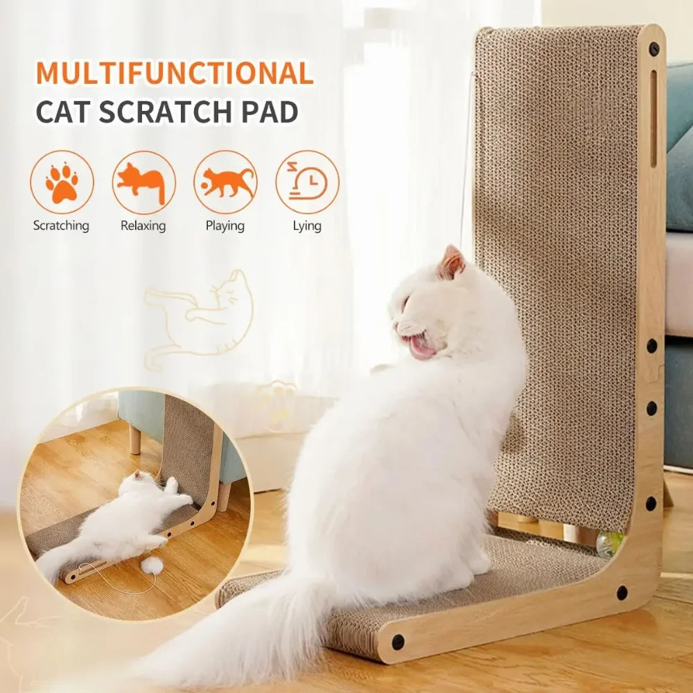 Raspador para gatos, papelão grande/pequeno em forma de l, resistente ao desgaste, resistente a arranhões, poste de arranhar, brinquedo para gatos, animais de estimação, acessórios para gatos