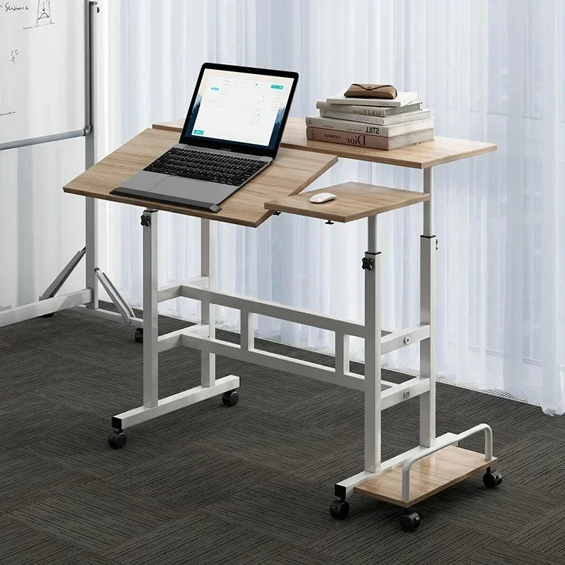 Mesa de computador móvel moderna, mesa de escrita elevatória, mesa de pé dobrável, mesa de cabeceira para quarto, mesa pequena individual, durável.