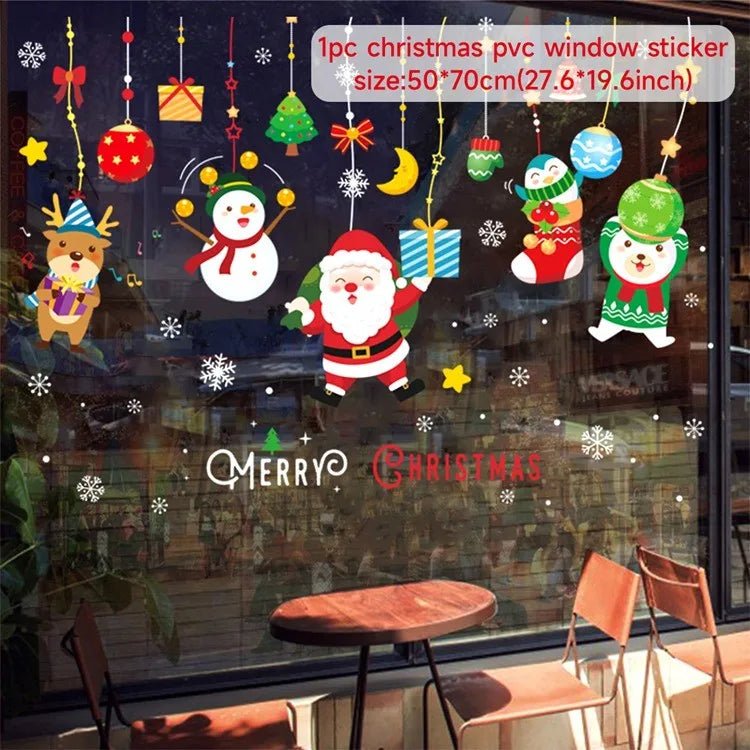 Adesivo de janela de natal, decorações de feliz natal para casa 2024, ornamento de natal, presentes de natal, ano novo 2025