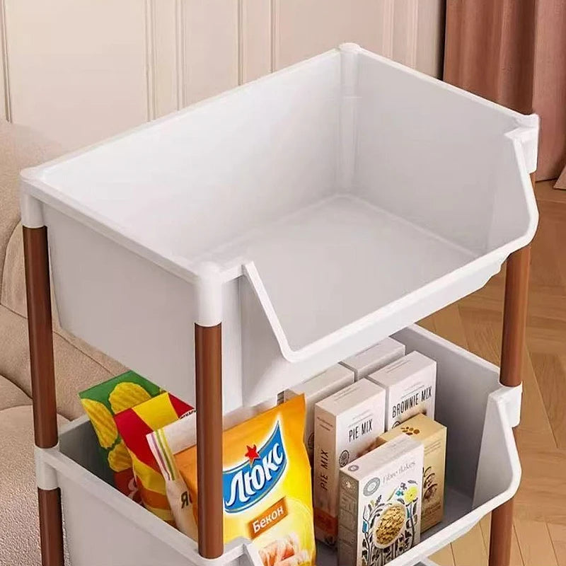Organizador de cozinha rack de armazenamento móvel lanche brinquedo carrinho mesa lateral livro prateleira rack rodas