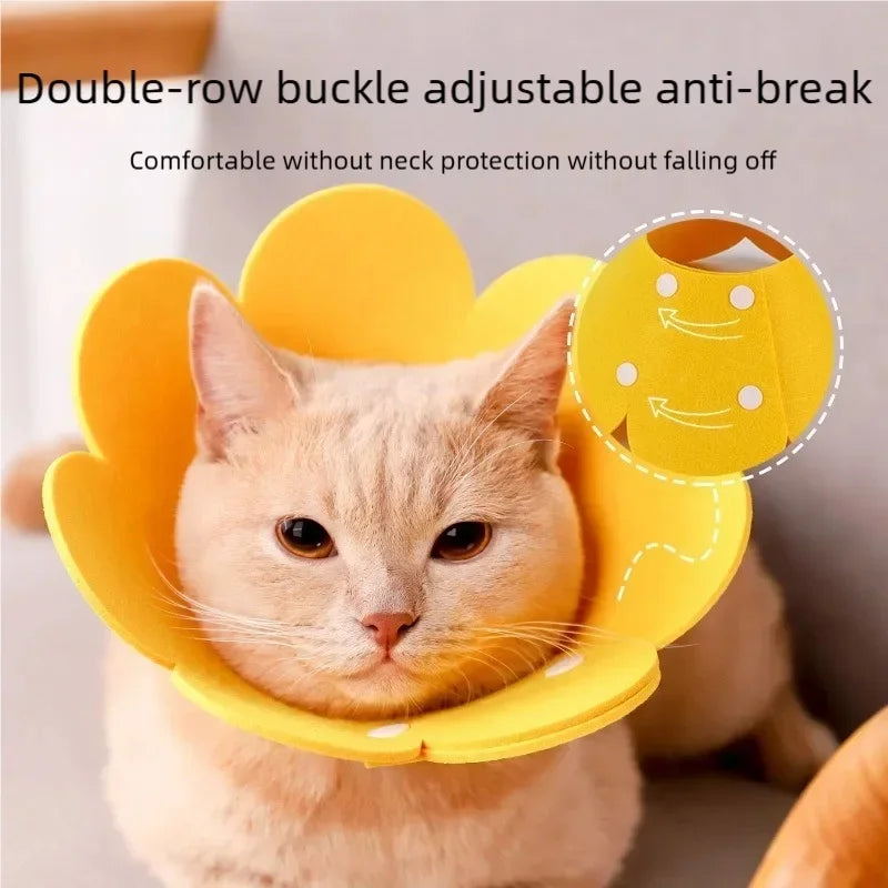 Coleira Protetora Ajustável em Formato de Flor para Recuperação de Pets, Coleira Elizabetana Anti-Mordida para Cães e Gatos em Recuperação