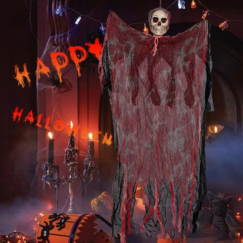 1pc 90cm decoração de halloween esqueleto fantasmas pendurado decoração decorações para ao ar livre indoor festa barra assustador adereços cemitério decoração