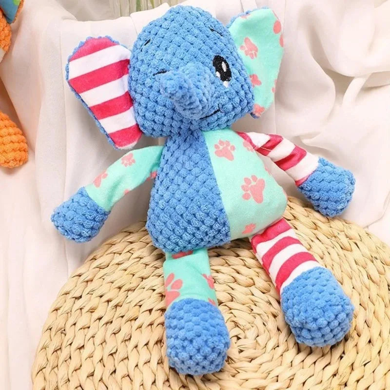 Brinquedo de Pelúcia para Cães, Fofo, em Formato de Raposa e Elefante, Anti-Mordida, Interativo, com Som, para Limpeza dos Dentes, Diversão e Resistência à Mordida