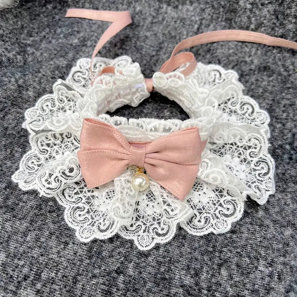 Laço bowknot pérola colar gato cão neckerchief pet gatos gatinho cão filhote de cachorro corda babador colar gravata pescoço cinta cachecol acessórios
