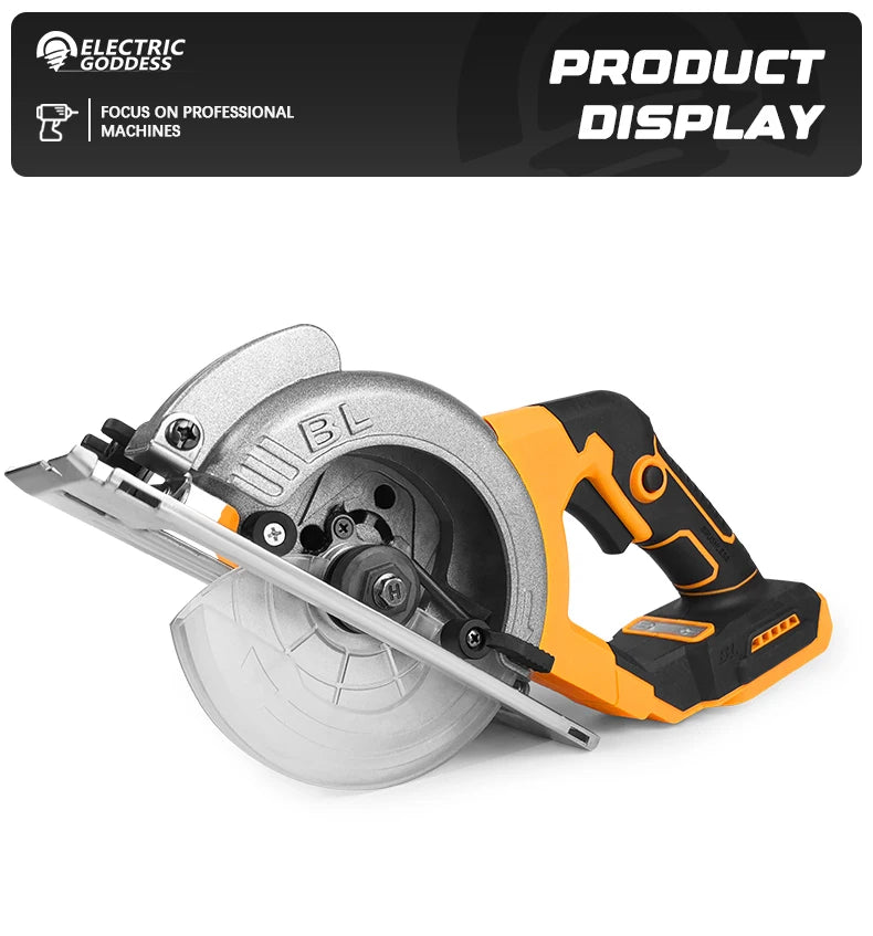 Serra circular elétrica sem escova Electric Goddess 5 polegadas ﻿ Para bateria Dewalt 20V ﻿ Ferramenta elétrica de serra portátil sem fio para carpintaria de 1000 W ﻿