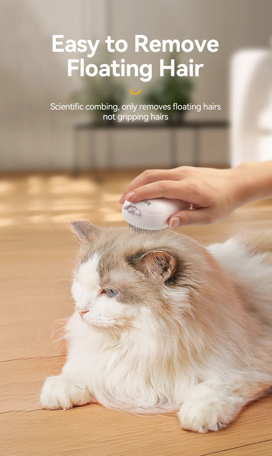 Rojoeco pet vapor pente gato escovas de spray elétrico para remoção do cabelo do cão pentes pet ferramentas aliciamento gatinho escovas remoção do cabelo