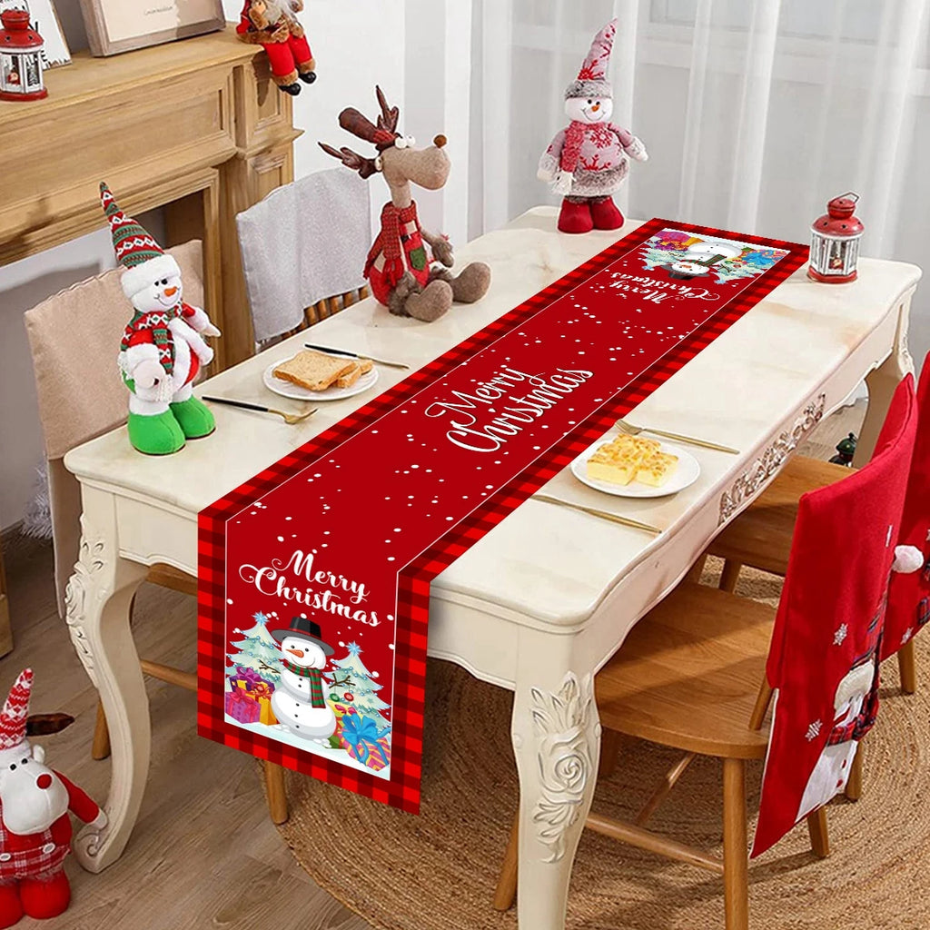 Natal papai noel corredor de mesa navidad natal noel árvore boneco de neve bandeira de mesa feliz natal decoração para casa 2025 ano novo 2026