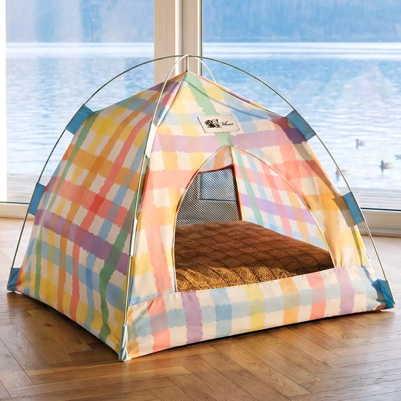 Cama Tenda para Pets, Cesto Sofá Removível para Gatos, Casa Semi-fechada de Lona para Gatos, Caverna para Cães, Cama para Gatos para Decoração de Ambientes, Artigos para Pets