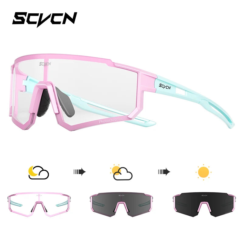 SCVCN Outdoor Cycling Sunglasses Men's MTB Bike Glasses Sports Mountain Climbing Fishing Women's Bicycle Cycling UV400 Goggles