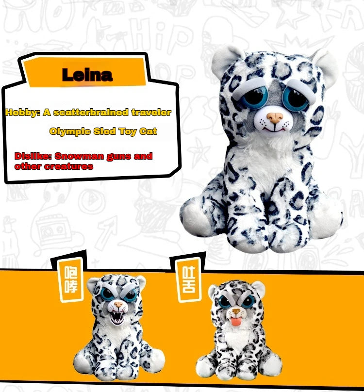 Boneco de Animal de Tamanho Médio Feisty Pets, Panda com Rosto Intercambiável, Brinquedo Interativo para Crianças