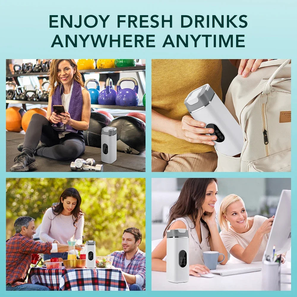 Liquidificador de Frutas Doméstico 400ML, Espremedor Elétrico Portátil, Máquina de Milkshake Multifuncional com 6 Lâminas