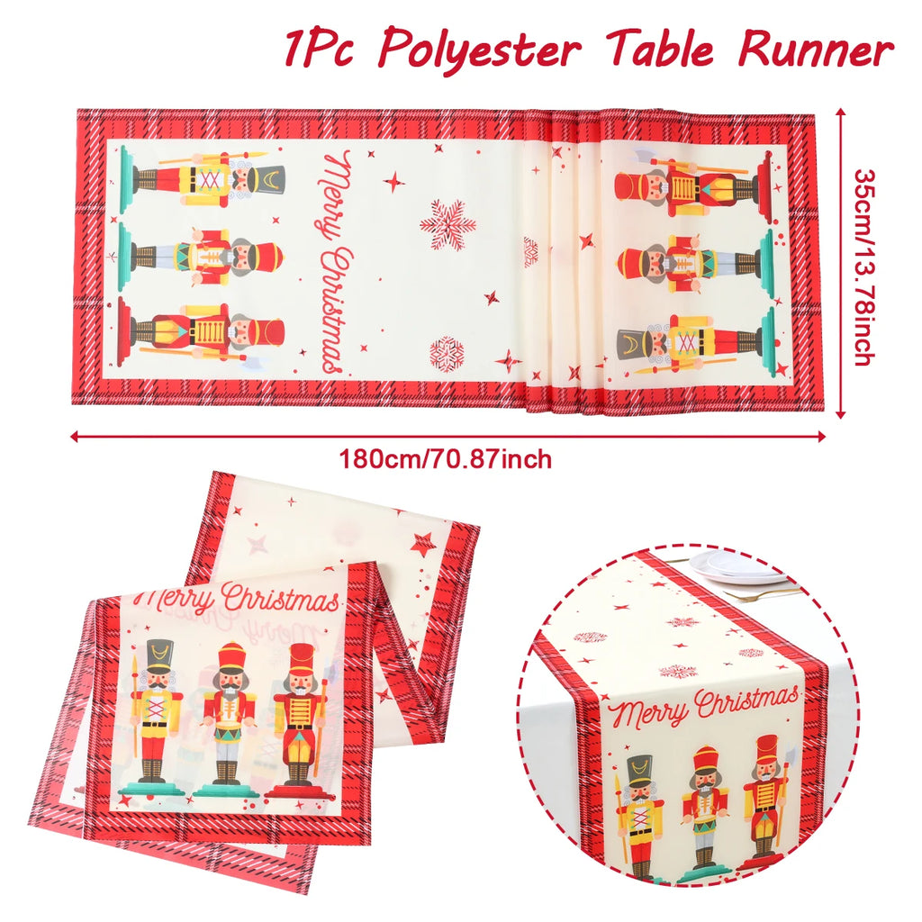 Natal papai noel corredor de mesa navidad natal noel árvore boneco de neve bandeira de mesa feliz natal decoração para casa 2025 ano novo 2026