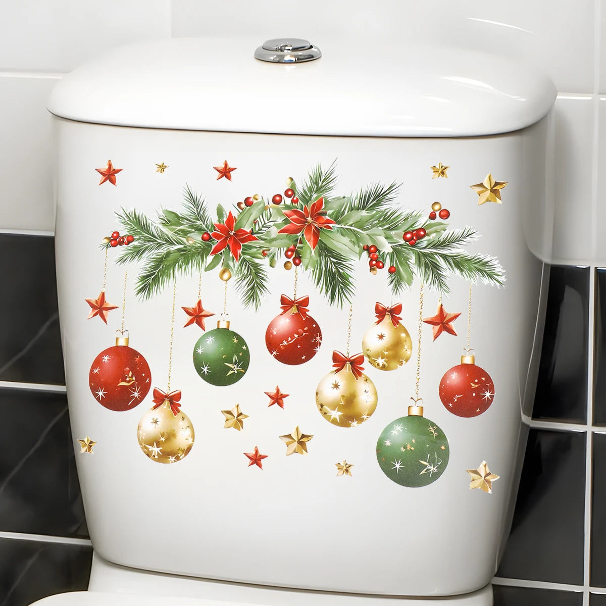 Natal boneco de neve adesivo higiênico feliz natal festa decoração 2025 natal decoração do banheiro navidad natal presente de ano novo 2026