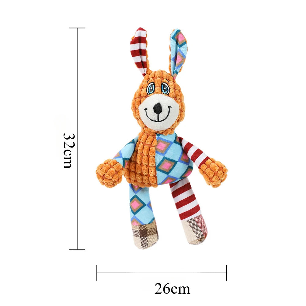 Brinquedo de pelúcia para animais de estimação, brinquedo interativo para limpeza de dentes, estilo animal fofo, resistente à mordida, filhote de cachorro estridente, brinquedo de mastigar, suprimentos para animais de est