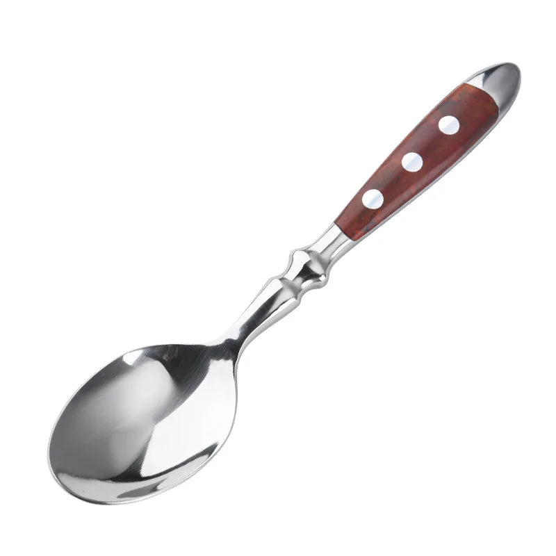 Conjunto de Talheres de Aço Inoxidável, Conjunto de 6 Peças Incluindo Faca, Garfo e Colher, Facas de Cozinha e Talheres para Sala de Jantar Kasa & Pet