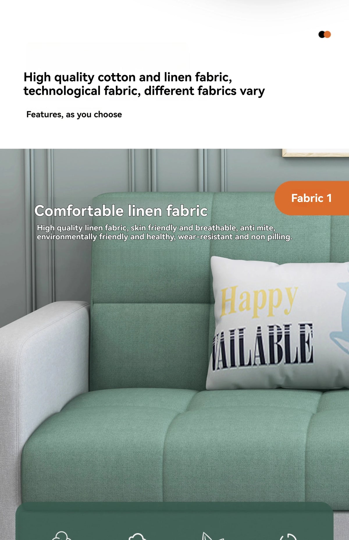 Sofá-Cama Pequeno e Estável, Cama de Casal Dobrável de Dupla Função, Sofá para Soneca em Casa/Escritório, Sofá para Três Pessoas, Tecido Confortável, Sofá Preguiçoso