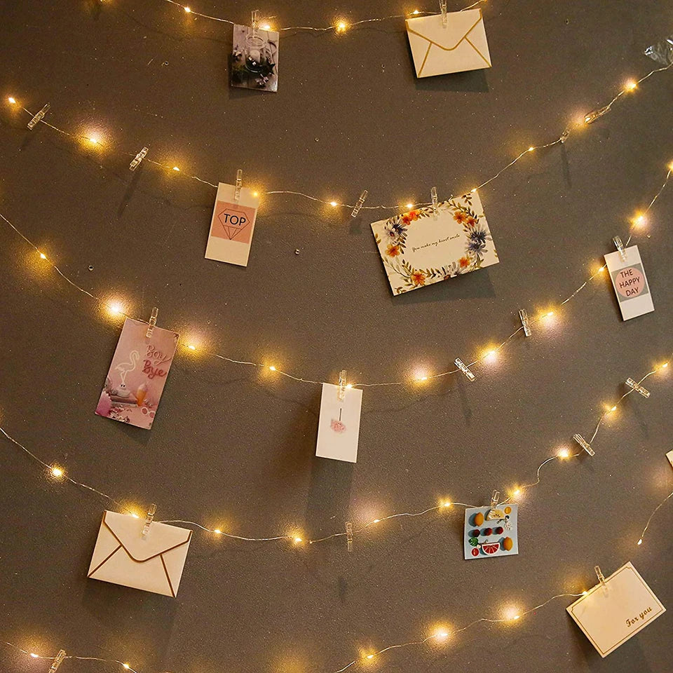 LED String Lights Photo Clip USB Bateria Operado Guirlanda Fada Lâmpada Decoração De Natal Feriado Festa De Casamento Xmas Iluminação