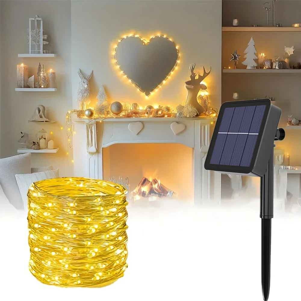 Leds solar led luz ao ar livre festão lâmpada jardim solar luz de fadas corda natal decoração do jardim ao ar livre
