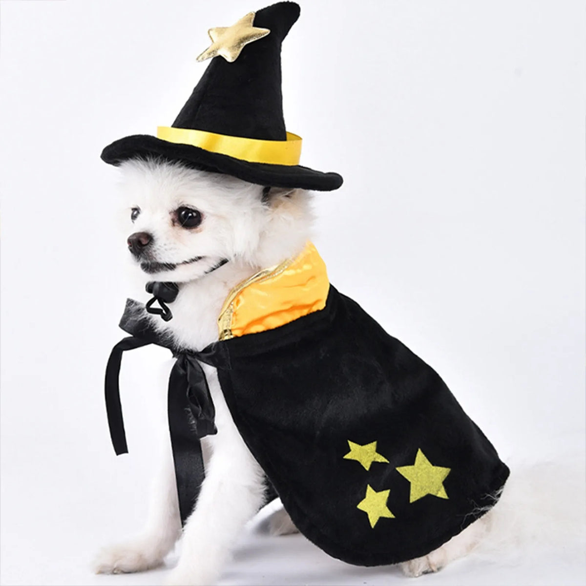 Halloween cão cosplay trajes engraçados roupas para animais de estimação ajustável cães cos conjuntos de capa com chapéu festa novidade vestir-se acessórios