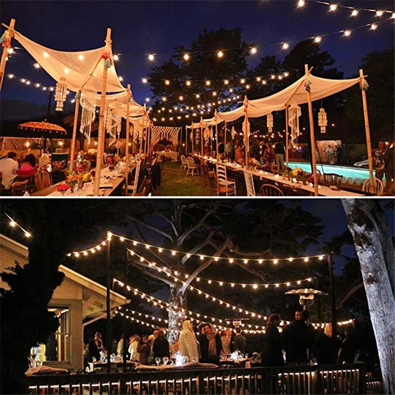 Solar led bola de cristal luz da corda 10m à prova dwaterproof água luzes fadas natal casamento guirlanda jardim gramado árvore decoração ao ar livre