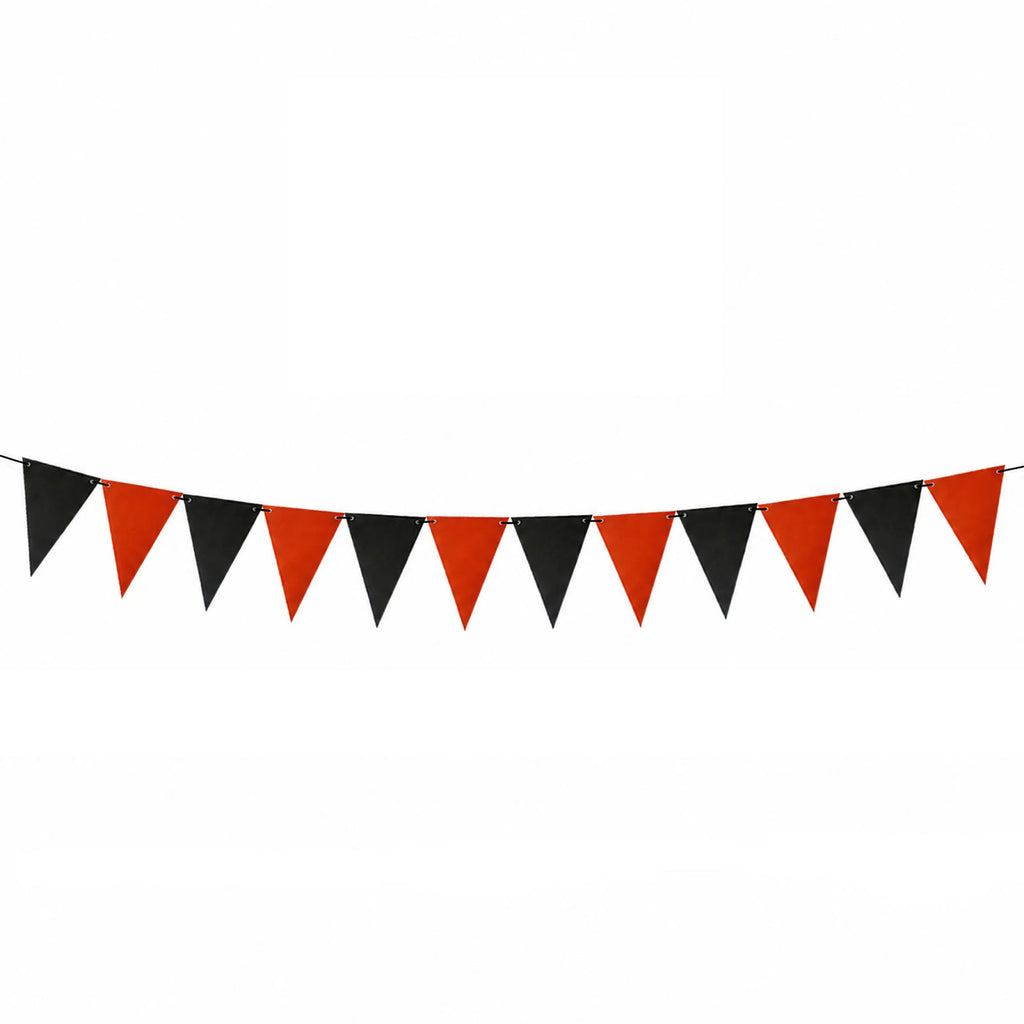 Decorações para Festa de Halloween, Bandeirolas Pretas e Laranjas, Guirlandas de Papel DIY para Decoração