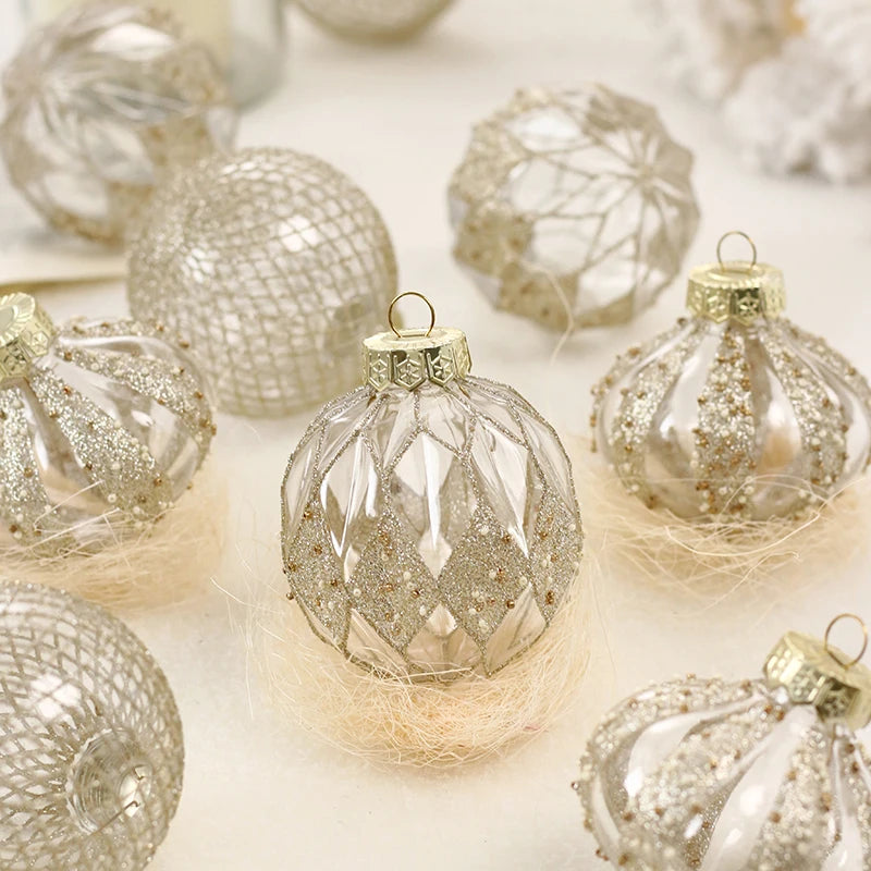 Conjunto de enfeites de bola de natal 8cm decoração de festa inquebrável pet decorações de árvore de natal bola de ouro para decoração de festa de feriado de natal