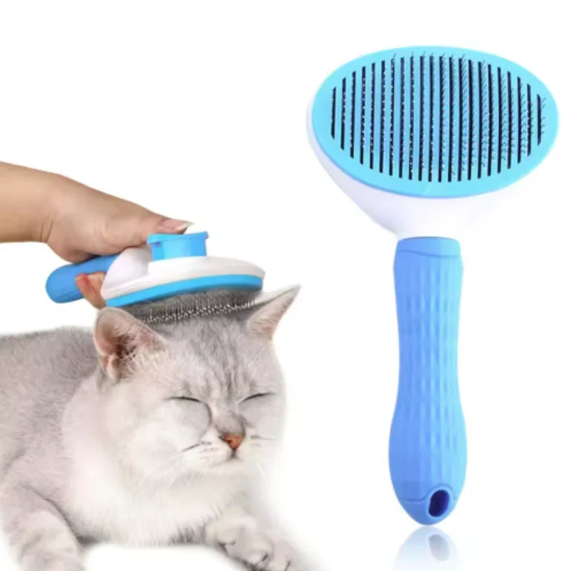 Escova para Cães e Gatos, Escova de Limpeza Automática para Remover Pelos de Animais, Ferramentas de Higiene para Cães e Gatos, Escova Desembaraçadora para Animais de Estimação, Acessórios para Cães