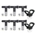 Pacote de Pulverizador de Tinta Airless de 8 Peças: 6 Bicos Pretos com Juntas (109 211 315 417 517 623) + 2 Bases Pretas, Conjunto de Bicos para Pulverizador de Tinta Airless, Adequado para Pintura em Construções Residenci