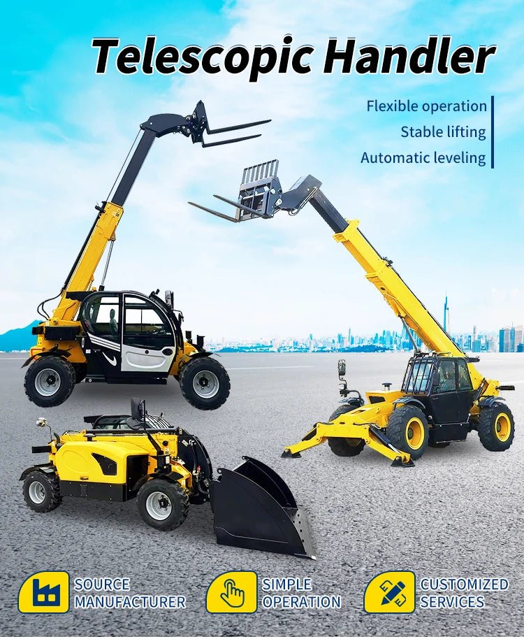 Empilhadeira Telescópica Hidráulica 4X4 Personalizada com Capacidade de 3 Toneladas, 4 Toneladas e 5 Toneladas com Motor EPA à Venda - Kasa & Pet